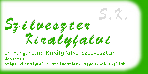 szilveszter kiralyfalvi business card